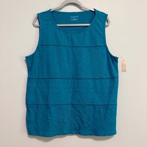 TALBOTS EYELET‎ TRIM SHELL TANK TOP SIZE XL
